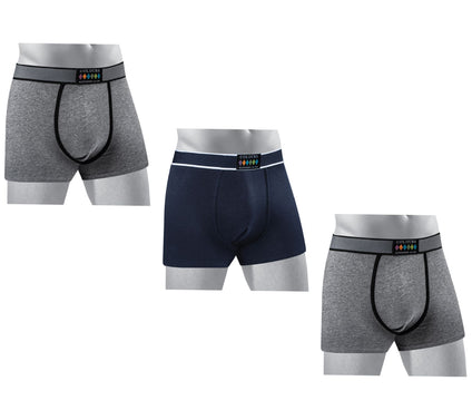 Alexander Julian Men's 3 Pack Cotton Boxer -Charcoal