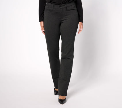 NYDJ Marilyn Straight_Ponte Pants-Charcoal Heather