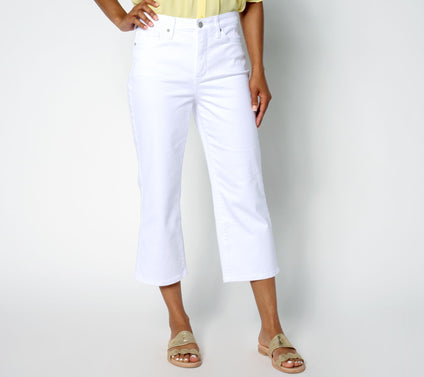NYDJ High Rise Joni Capri in Cool Embrace - Optic White