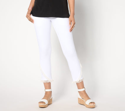 Women With Control Tummy Control Petite Prime Stretch Denim Crop Pant