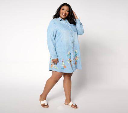 Driftwood Jeans Scottie Long Sleeve Tencel Dress - Bouquet