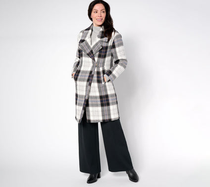 Thread Collective Bold Plaid Coat with Oversized Collar