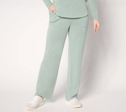 AnyBody Regular Plush Knit Tulip Hem Pants with Pockets