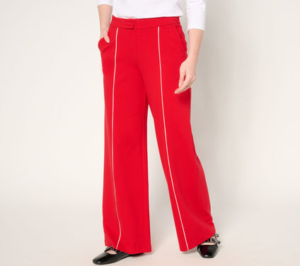 Isaac Mizrahi Live! Regular Sublime Stretch Ponte Wide Leg Pants