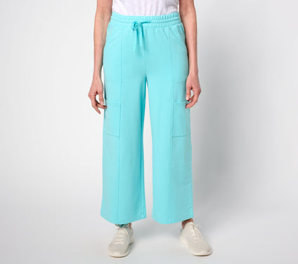 AnyBody Regular Beach Wash French Terry Wide Leg Pants