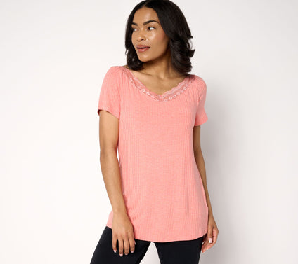 Modern Soul x Anybody Radiant Rib Lace Trim Top with Support System