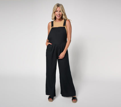 Me by Jennie Garth Petite Lyocell Rinks Overall Black