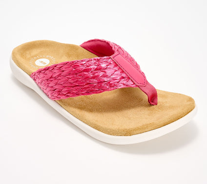 Revitalign Orthotic Memory Foam Thong Sandals - Yumi Raffia