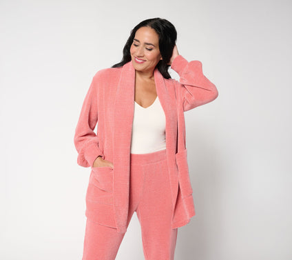 Modern Soul x Anybody Chenille Waffle Knit Open Front Cardigan