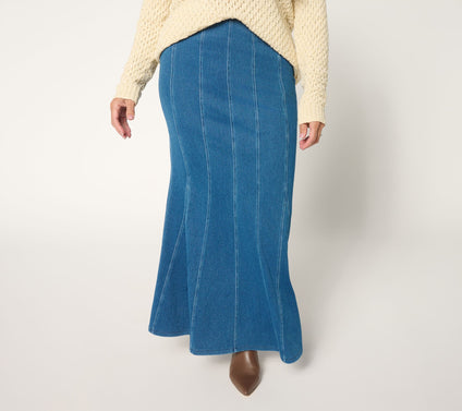 Women with Control Prime Stretch 2 Denim Regular Godet Skirt