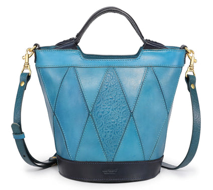 Old Trend Primrose Bucket Leather Top Handle Tote w/ Crossbody