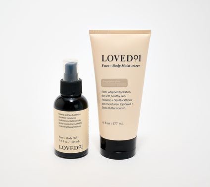 Loved01 Face & Body Moisturizer and Oil 2pc Set