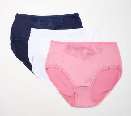 Breezies Fan Lace Hi Cut Panty Set of 3