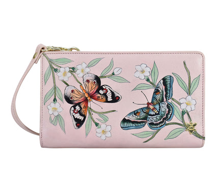 Anuschka Painted Leather RIFD Wallet Crossbody
