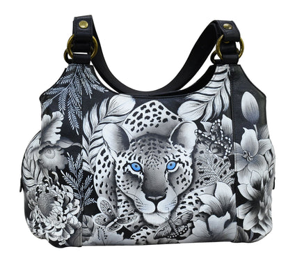 Anuschka Painted Leather Triple Compartment Large Satchel