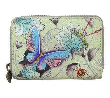 Anushcka Painted Leather Accordion Style Card Holder