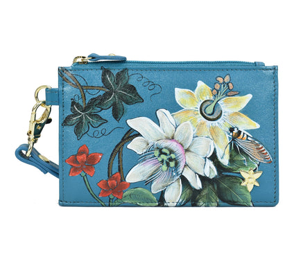 Anuschka Painted Leather Card Holder with Wristlet