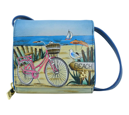 Anuschka Painted Leather Two-Fold Sling Organizer