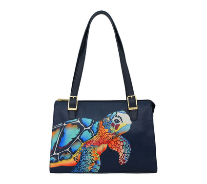 Anuschka Painte d Leather Large Shoulder Bag