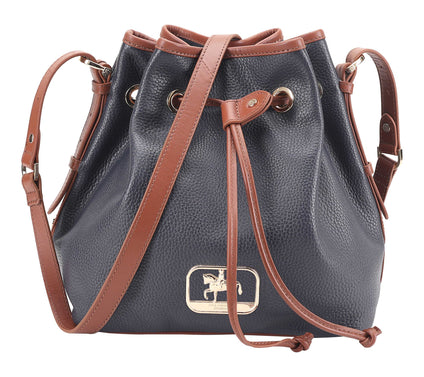 Paul Costelloe Dressage Leather Gymkhana Ruched Bucket Bag