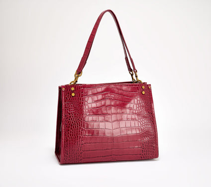 "As Is" American Leather Co. Lenox Croco Leather Satchel