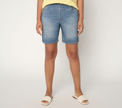 AnyBody Denim Effect 8" French Terry Short