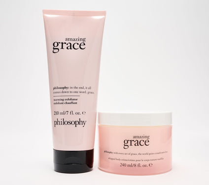 philosophy exfoliate & hydreate with grace 2pc body care set