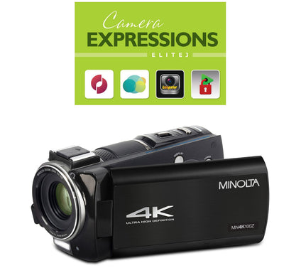 Minolta MN4K100Z_10x Optical Zoom HD Camcorder & 32GB SD Card