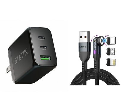 Curv Group 65WGaN Adapter w/ Statik 360 Universal Charge Cable