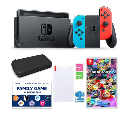 Nintendo Switch in Neon with MarioKart, Acceessories & Voucher