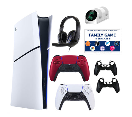 PS5 Slim Digital Console with Extra DualSense,Accessories & V