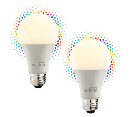 Bulbrite Solana Smart LED Light Bulb A19 Colorhanging, 2PK