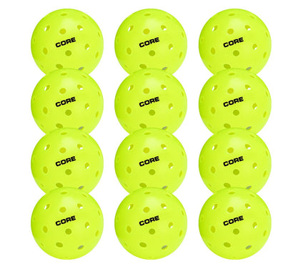 CORE Pickleball Outdoor Neon Balls - 12 Pack