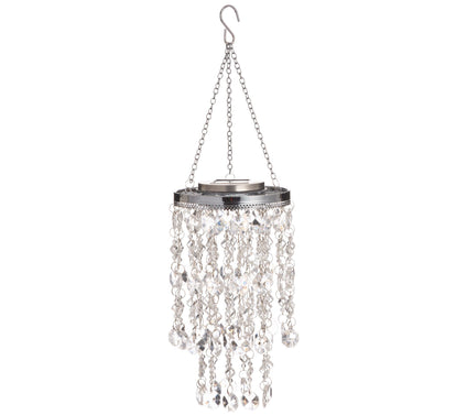Glitzhome Solar LED Lighted Jewel Beaded Wind C hime-Classic