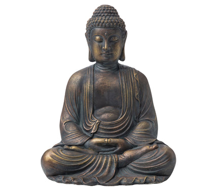 Glitzhome Meditating Zen Buddha Lawn Garden Statue - Large
