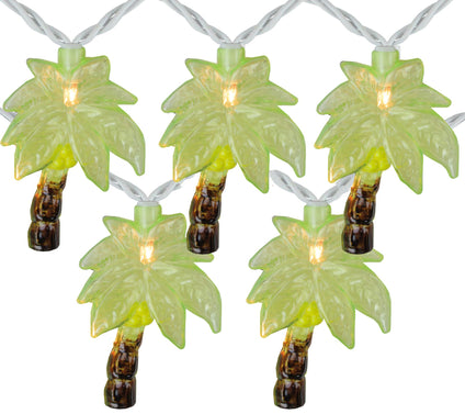 Northlight 10 Green Tropical Palm Tree Patio Sring Light Set