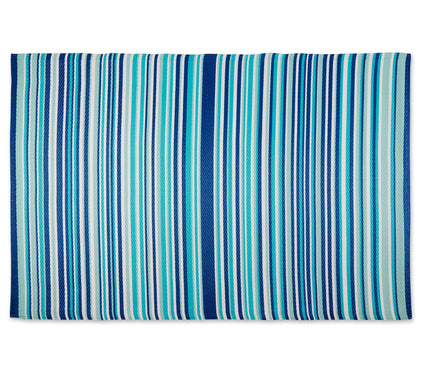 Design Imports Multi Tone Stripe Outdoor Rug 4' x 6'