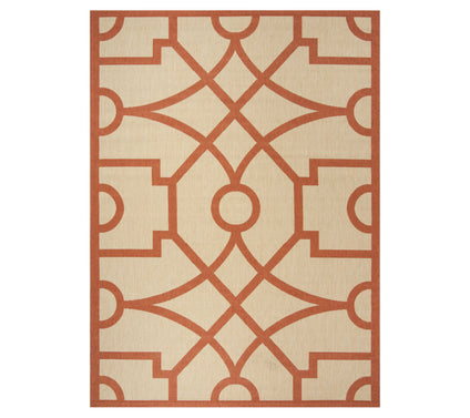 Martha Stewart Outdoor Fretwork Terracotta 2'7"x 5' Rug