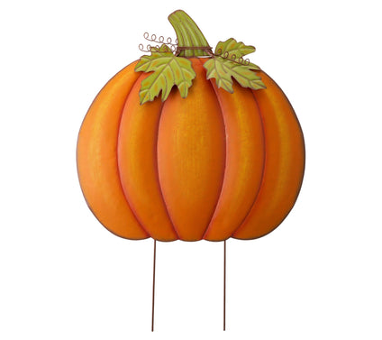 Glitzhome Big and Bold Fall Autumn Metal Pumpkin Yard Stake