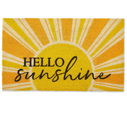 Design Imports Yellow Hello Sunshine 18x30 Doormat