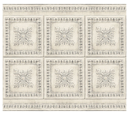 Cream Vintage Tin Peel & Stick Backsplash
