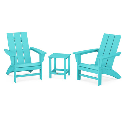 Polywood 3-Piece Adirondack Set w/ Long Island8" Side Table