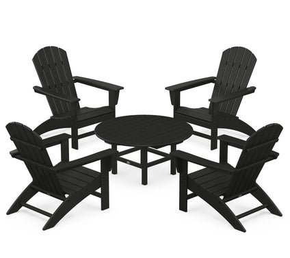 Polywood Nautical 5-Piece Adirondack Chair Convrsation Set