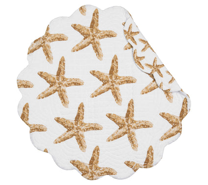 17" Sandbridge Stars Round Placemat Set of 6 byValerie