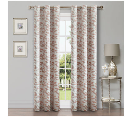 Superior Bohemian Leaves Blackout 2-Piece Curtain Set, 42x84
