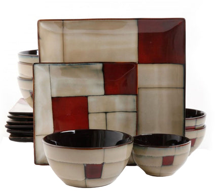 Gibson Elite Azeal 16-Piece Double Bowl Dinnerware Set