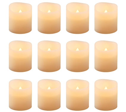 LumaBase 12 Amber Flameless Resin Votive Candles