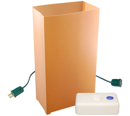 LumaBase Set of 10 Tan Electric Luminarias withLumaBases