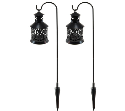 LumaBase Shepherd's Hooks with Lanterns, Set of2