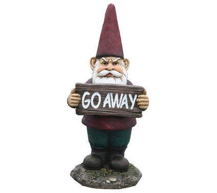 "Go Away" Resin Gnome by Santa's Workshop
